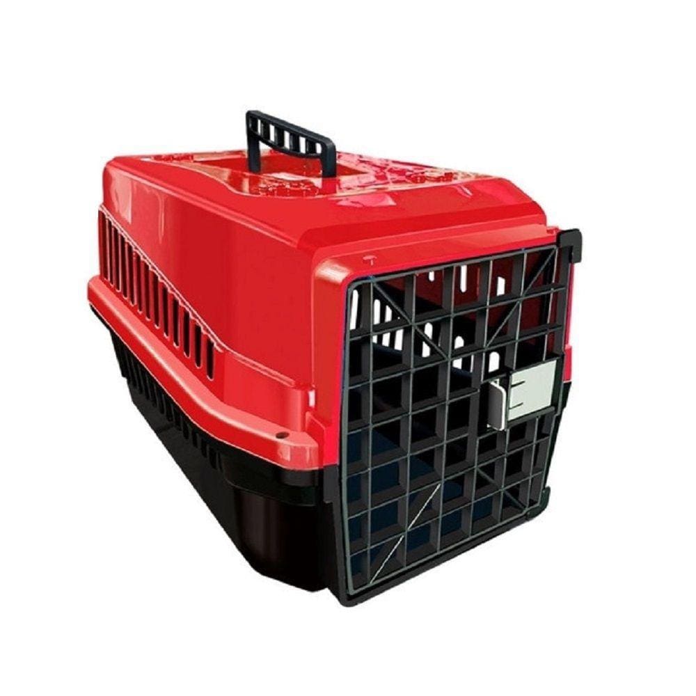 Caixa de Transporte P/ Animais Cachorros e Gatos N1 Vermelho