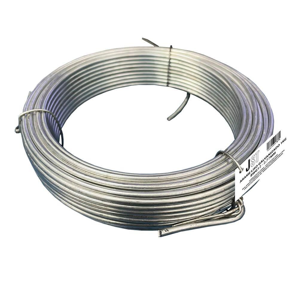 Arame Liso Galvanizado - BWG12-2,77MM - 1 KG - JST
