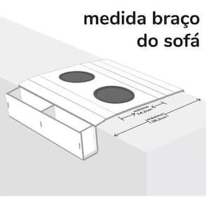 Apoio De Copos E Controle Para Braço Sofá Mdf - Grêmio