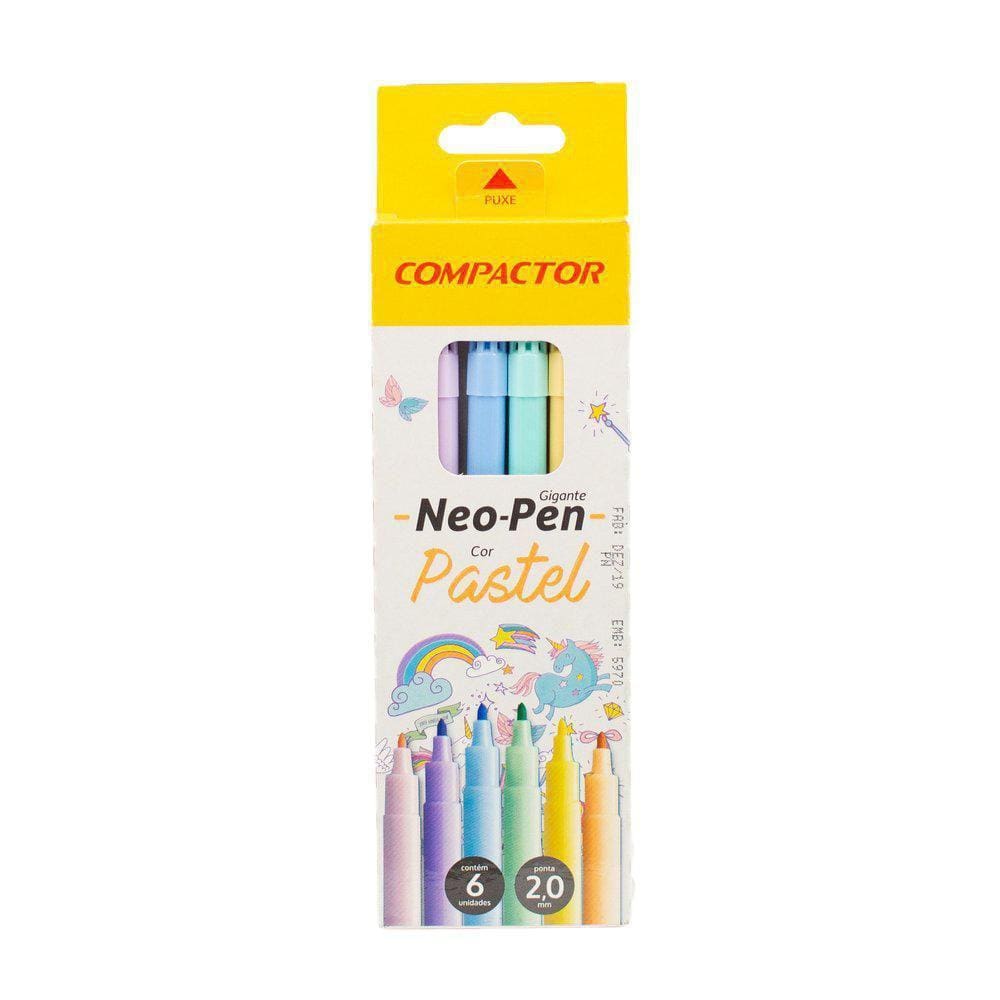 Caneta Hidrocor Neo-Pen Tons Pasteis - 6 Cores