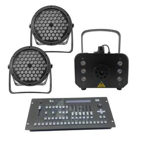 Kit 2 Par Led 3 Em 1 + Máquina De Fumaça 1200W + Mesa Pilot