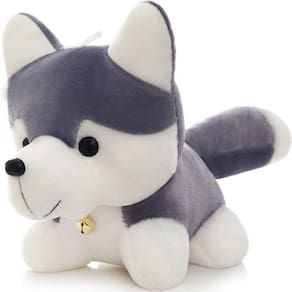 Bicho De Pelúcia Husky Siberiano Com Sininho