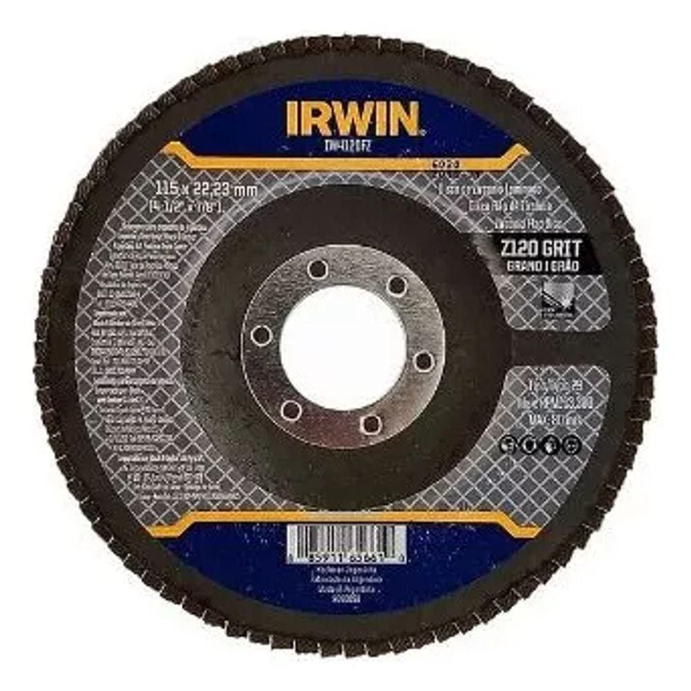 Disco De Desbaste Flap 4.1/2 X7/8 Grão 60 Irwin - IW4060FZ
