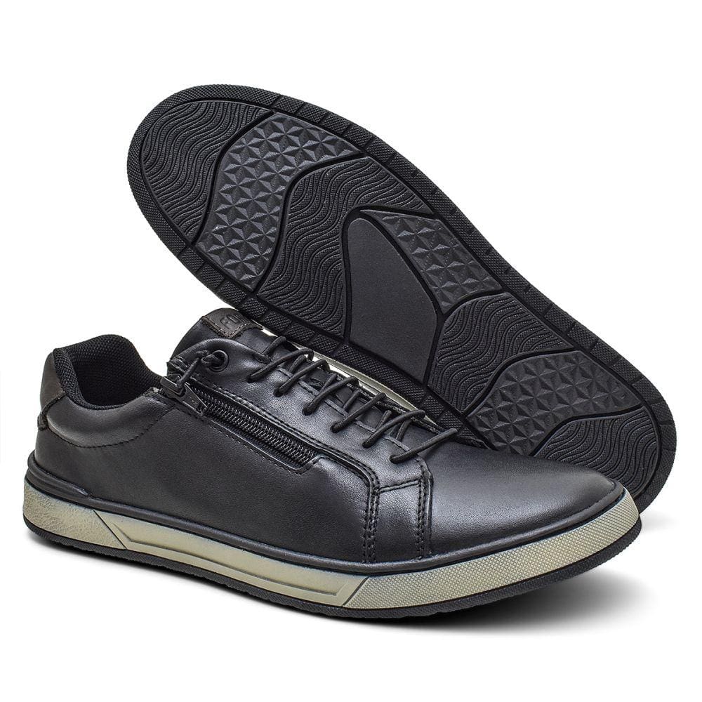 Sapatenis Masculino Com Elástico e Zíper Sola Macia Moda Casual