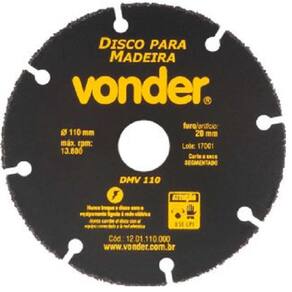 Disco de Corte para Madeira 110 MM DMV 110 - Vonder