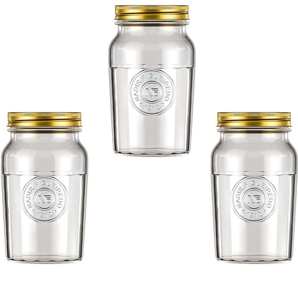 Kit 3 Pote Americano Vintage 1 Litro Nadir Figueiredo