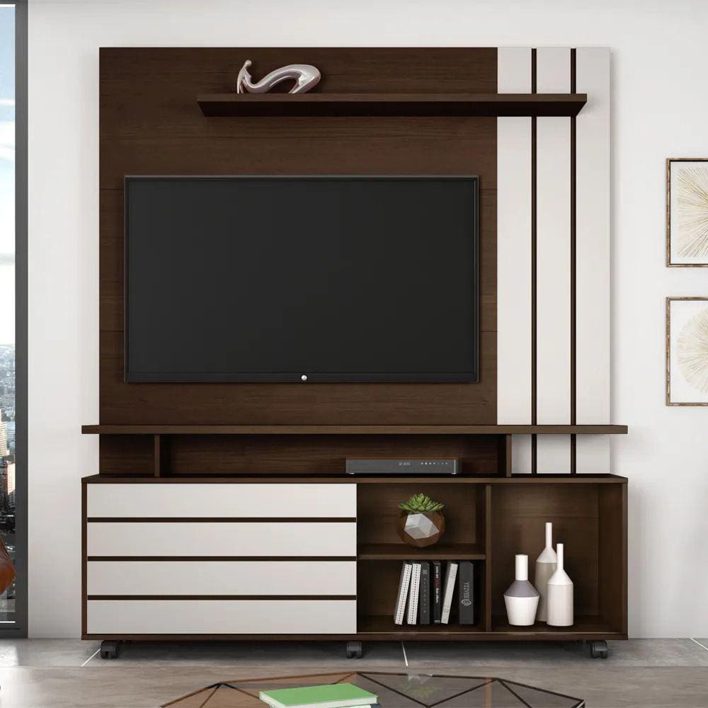 Home Serrano Tv Até 65 Polegadas Jcm Movelaria Porta Flex Café/ Off White/Onix