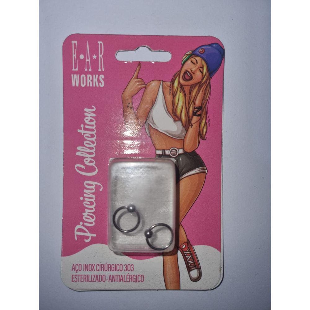 Piercing Aço Cirurgico Captive 8mm Prateato