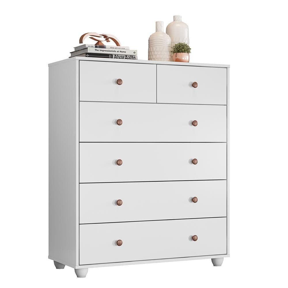 Cômoda Quarto Vittoria com 6 Gavetas