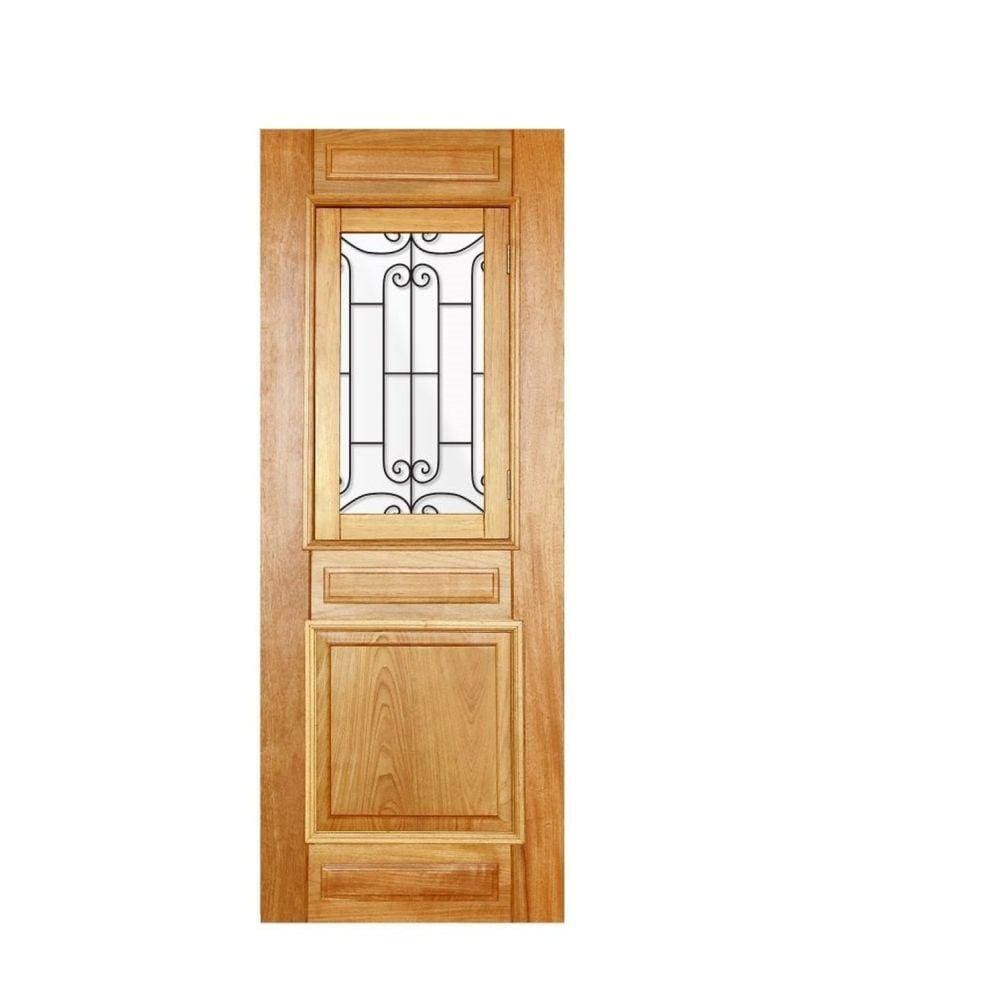 Folha de Porta 210x92 cm Tauari Alteza com Grade Mapaf Marrom-Claro