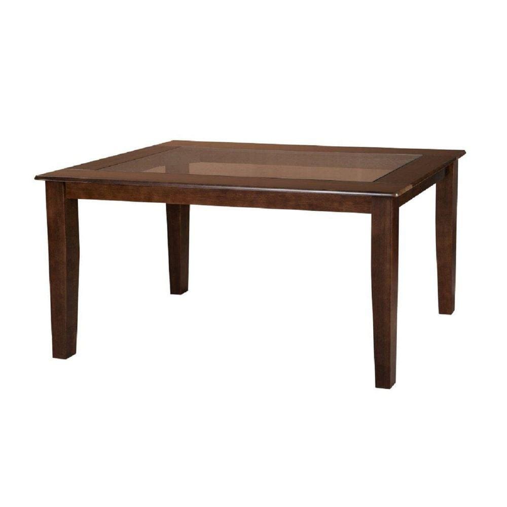 Mesa Retangular 6 Lugares com Tampo de Vidro Lisboa Cappuccino