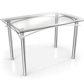 Mesa com Tampo de Vidro Retangular 120x80cm Elba Crome Kappesberg Cromado