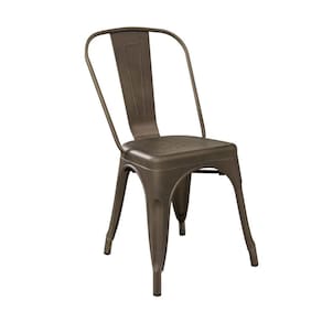 Cadeira em Aço com Encosto Berlim Bronze