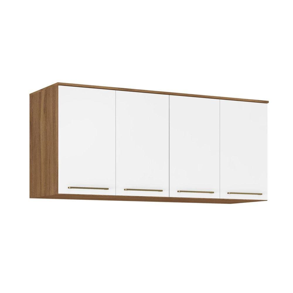 Módulo Guarda-roupa Ponte Casal 4 Portas Irlanda Amendola/Branco