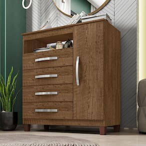 Cômoda Sapateira 1 Porta 4 Gavetas Itapema Malbec
