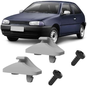 Kit Grampos Presilhas Suportes Cinza Claro Com Parafuso Quebra Sol Gol Special G2 2000 até 2005