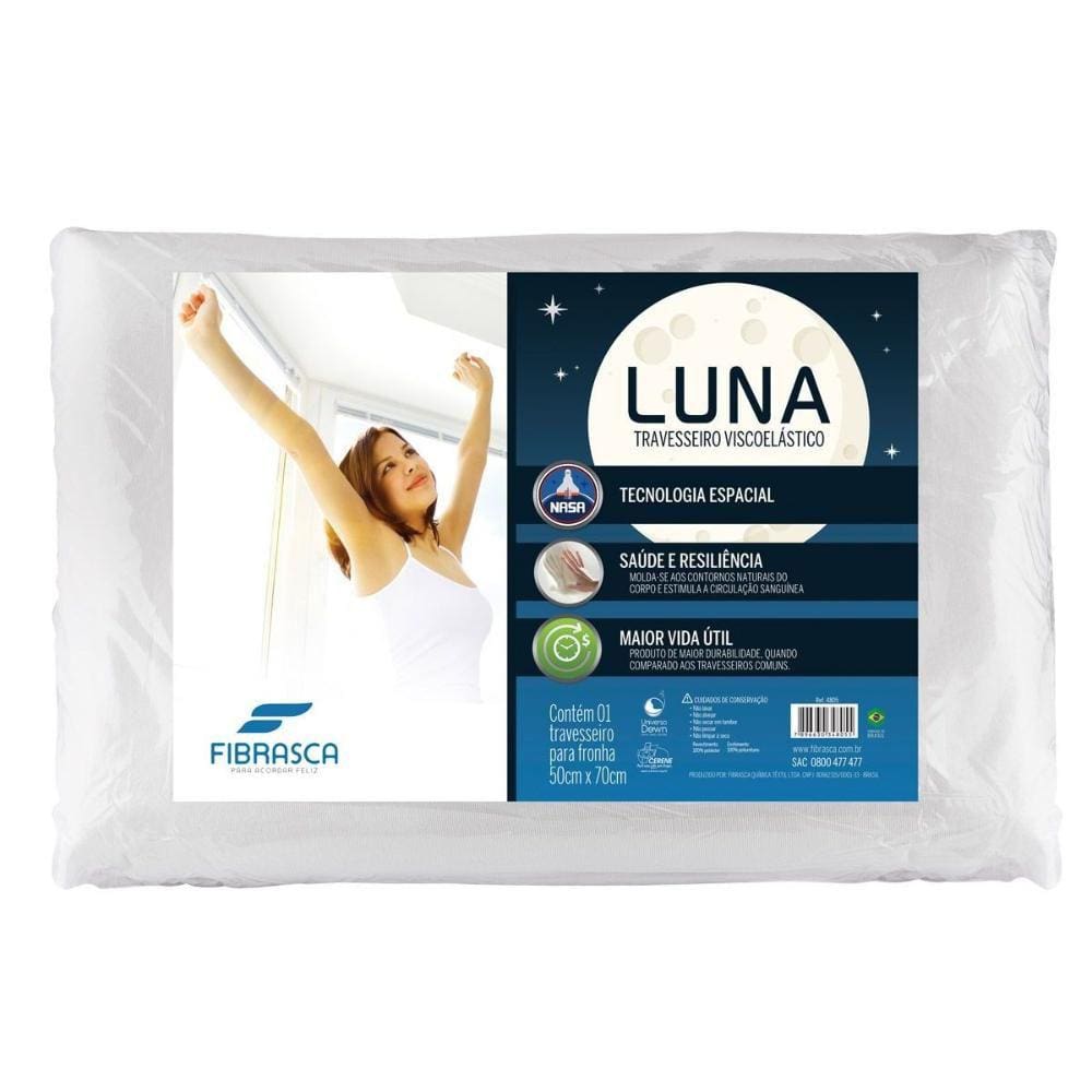 Travesseiro Viscoelástico Nasa Luna p/Fronha (70x50x11) - Fibrasca