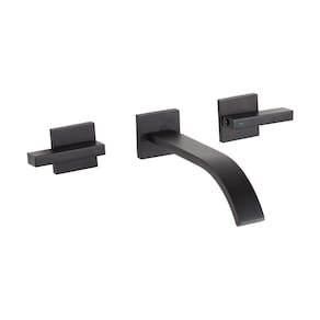 Torneira Para Banheiro Misturador de Parede Duplo Comando Caxambu Pingoo.casa - Preto Fosco