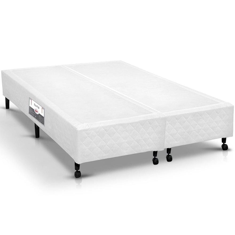 Cama Box Base Queen Poli Tecido White (158x198x23) - Castor