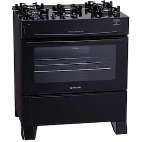 Fogão Altas 5 Bocas Mônaco Top Glass Automático Bivolt - Preto