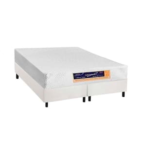 Conjunto Box King: Colchão Espuma Castor Vitagel Visco Gel + Base CRC Courano White(193x203)
