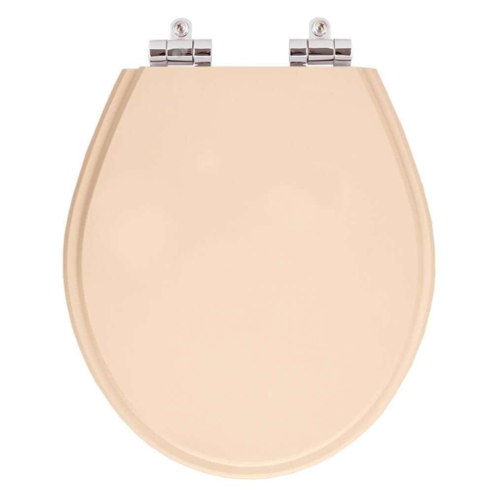 Assento Sanitario Poliester com Amortecedor Ravena Rosa Floral para bacia Deca