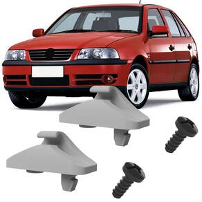 Kit Presilhas Suportes Cinza Claro com Parafuso Quebra Sol Gol G3 2000 2001 2002 2003 2004 2005