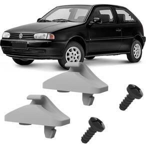 Kit Grampos Presilhas Suportes Cinza Claro Com Parafuso Quebra Sol Gol G2 96 97 98 99 2000
