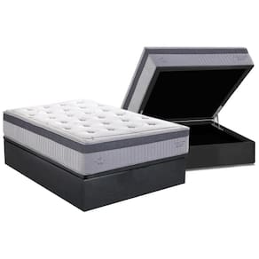 Colchão Casal Molas Ensacadas MasterPocket Serenity Dream C1663 Pillow Top + Base CRC Suede Gray (138x188x35) - Herval