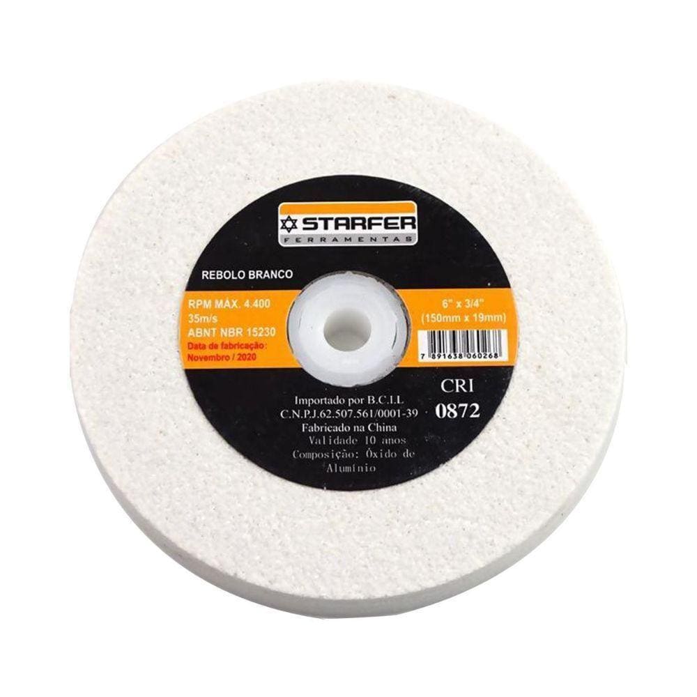 Rebolo Branco 6 X 1 Grão 80 Starfer