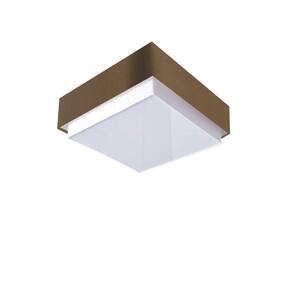 Plafon Quadrado Vivare Md-3089 Cúpula Em Tecido 40x40cm Café Bivolt