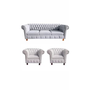 Um Sofá Luiz XV 1,80cm + Duas Poltronas Luiz XV Corano Branco
