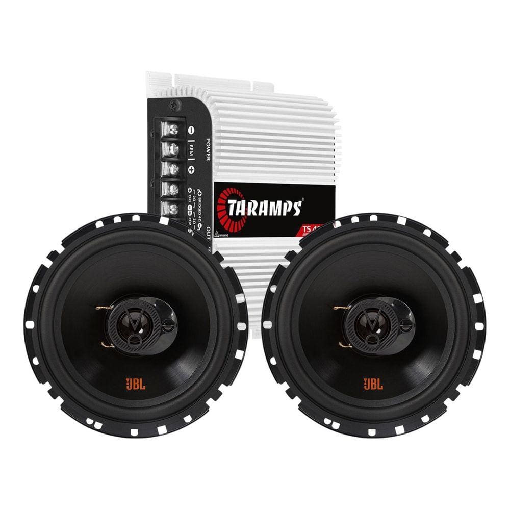 Módulo Taramps TS400x4 Fio + Par de Alto Falantes 6  JBL FLEX4 6TRFX55 - 110 Watts Rms