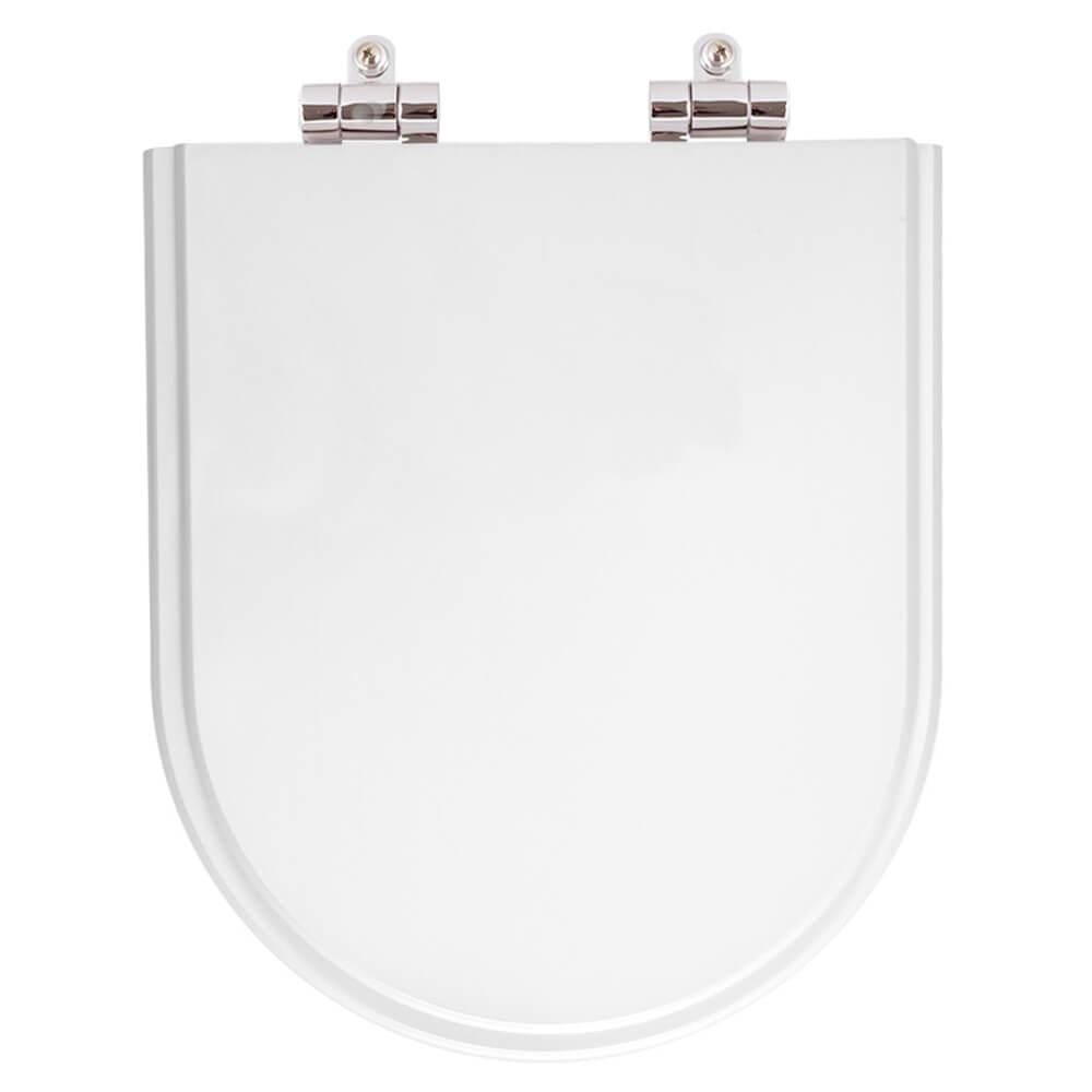 Assento Sanitário Poliéster Soft Close Silent Branco para vaso Hervy