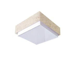 Plafon Quadrado Vivare Md-3089 Cúpula Em Tecido 40x40cm Rustico-bege Bivolt