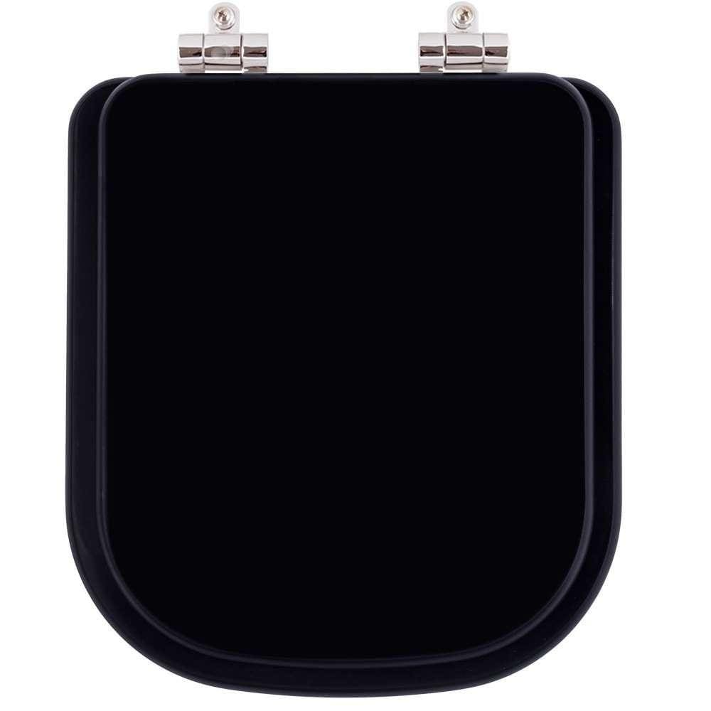 Tampa De Vaso Sanitario Poliester Com Amortecedor Piano Preto Ebano Fosco Para Bacia Deca