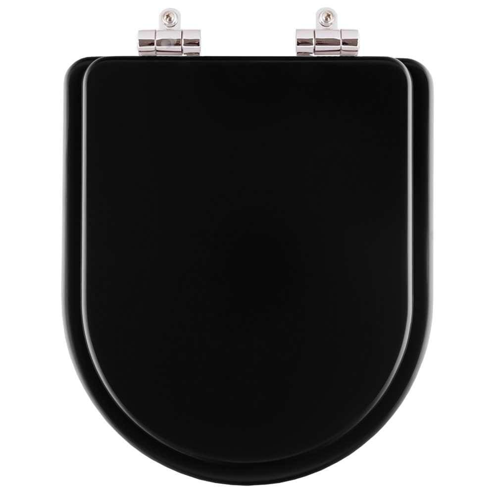 Tampa De Vaso Sanitario Poliester Com Amortecedor Carrara Preto Ebano Fosco Para Bacia Deca