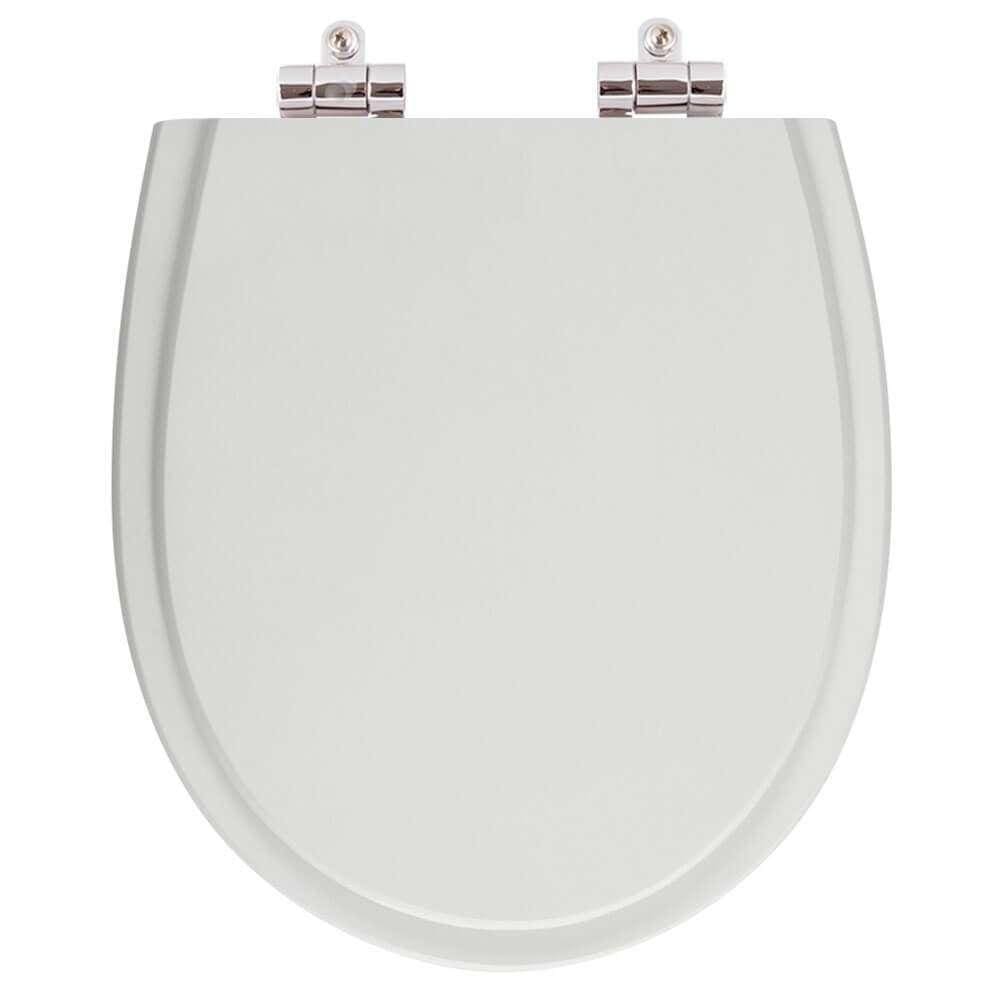 Assento Sanitario Poliester com Amortecedor Polo Cinza para Vaso Hervy