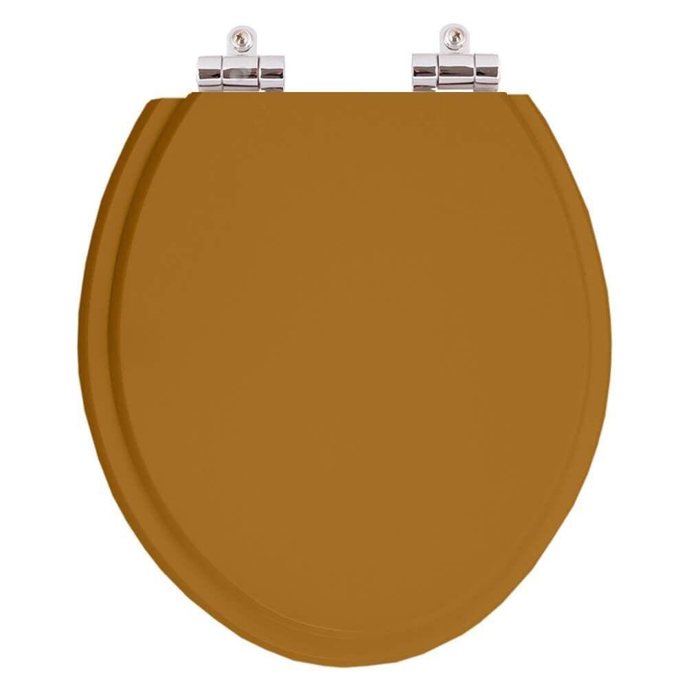 Assento Sanitário Poliéster Fechamento Lento Fiori Ocre para vaso Fiori