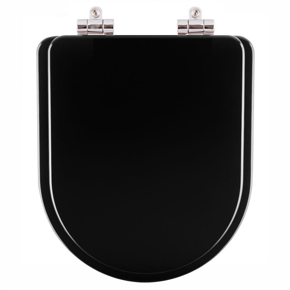 Assento Sanitário Poliester Soft Close Montezzi Preto para vaso Belize