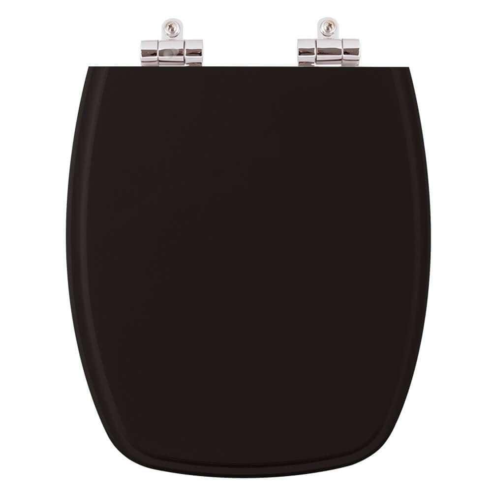 Tampa de Vaso Sanitário Poliéster com Amortecedor Primula Plus Preto para bacia Fiori