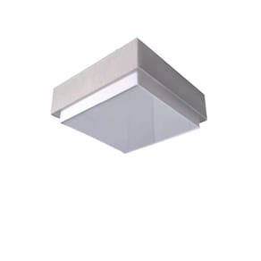 Plafon Quadrado Vivare Md-3089 Cúpula Em Tecido 40x40cm Rustico-cinza Bivolt