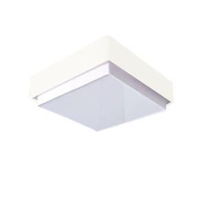Plafon Quadrado Vivare Md-3092 Cúpula Em Tecido 60x60cm Branco Bivolt