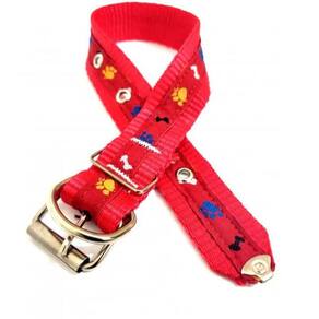 Coleira Nylon Pra Cachorro Nicapet Cor Vermelha Nº 6 Pata