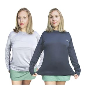 Blusa Feminina Manga Longa Proteção Solar Uv50: Kit Preto + Colorido