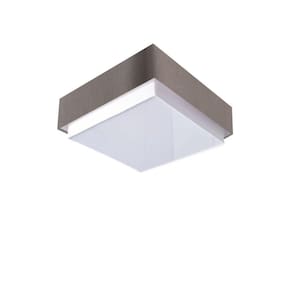 Plafon Quadrado Vivare Md-3089 Cúpula Em Tecido 40x40cm Cinza-escuro Bivolt