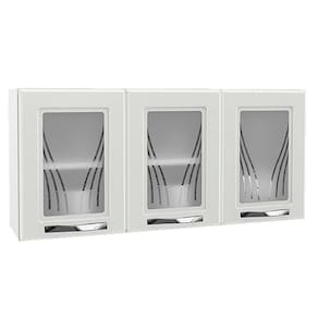 Armário Aéreo p/ Cozinha Star New Aço c/3 Portas c/Vidro 120cm Branco - Telasul