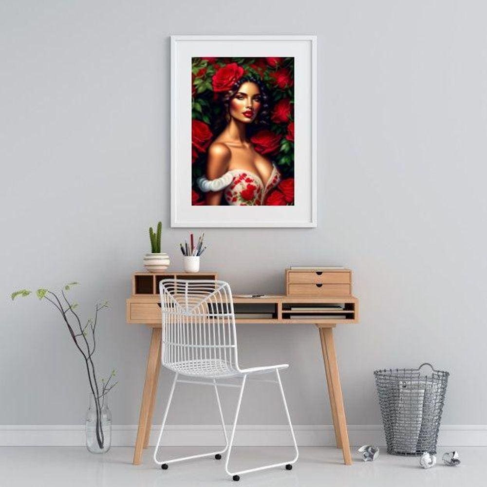 Quadro Decorativo Pombagira Rosa Vermelha-60X48Cm