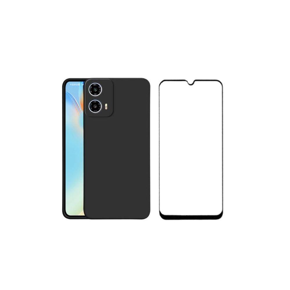 Capa Aveludada + Película Vidro Compatível Para Moto G34