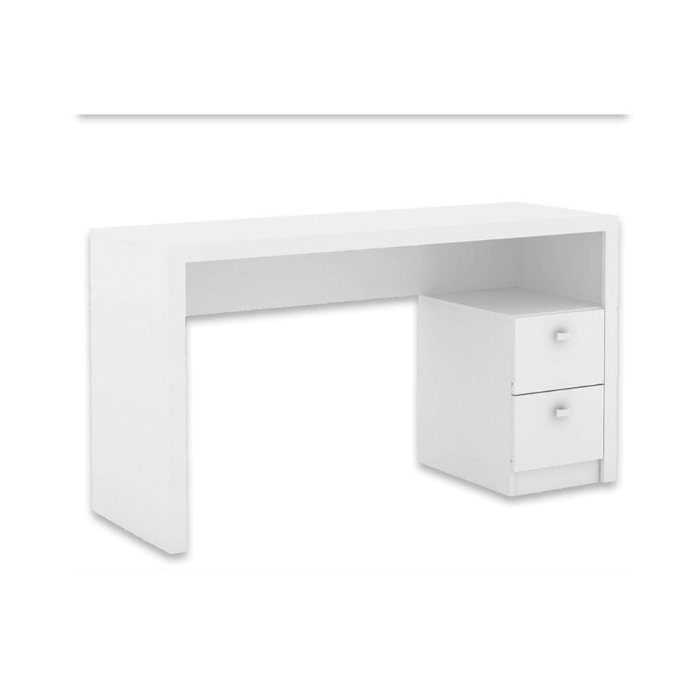 Mesa de Computador ME4130 c/ 2 Gavetas Branco - Tecno Mobili